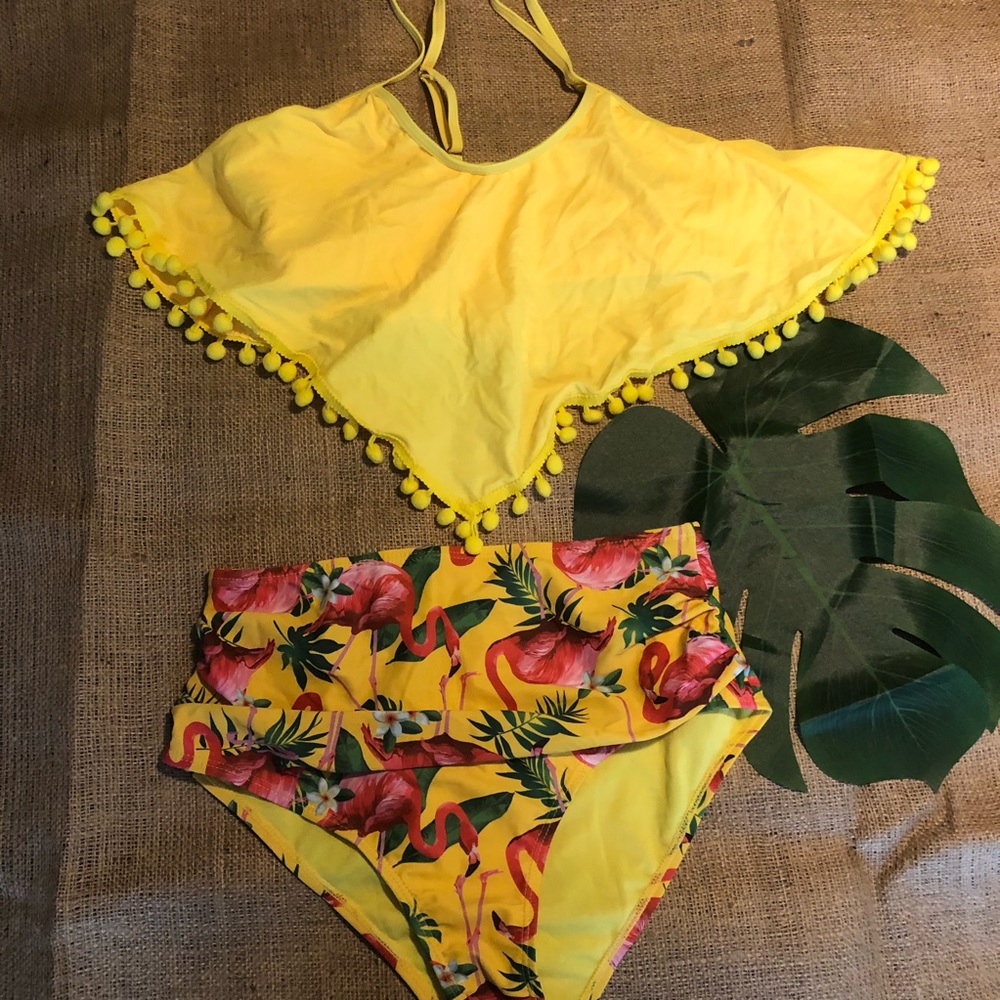 Cute flamingo bikini set size L